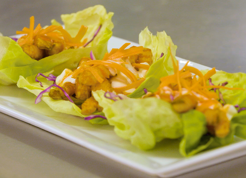 Buffalo’d Sweet Potato Lettuce Wraps