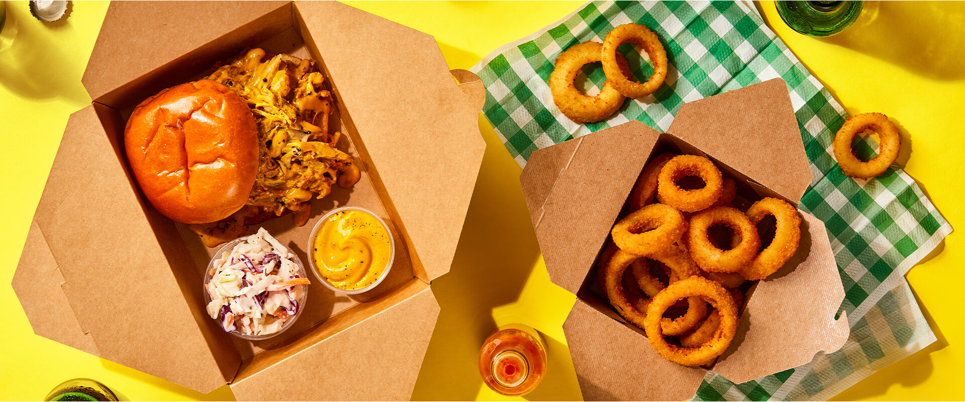 BBQ Pork Sandwich & Moore's Gourmet Breaded Onion Rings