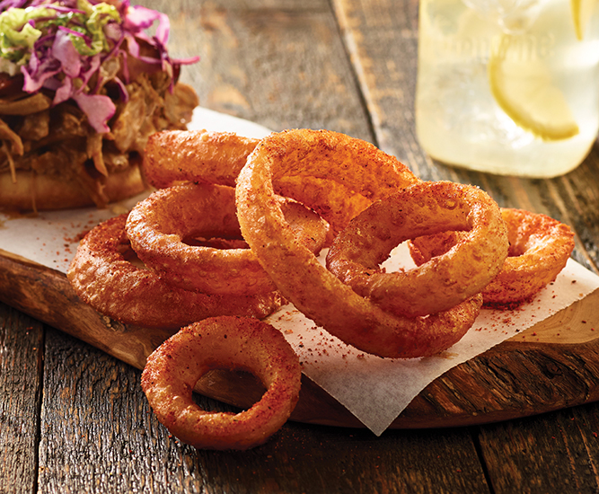 Smoke Rings with a Carolina-style Pulled Pork Sandwich