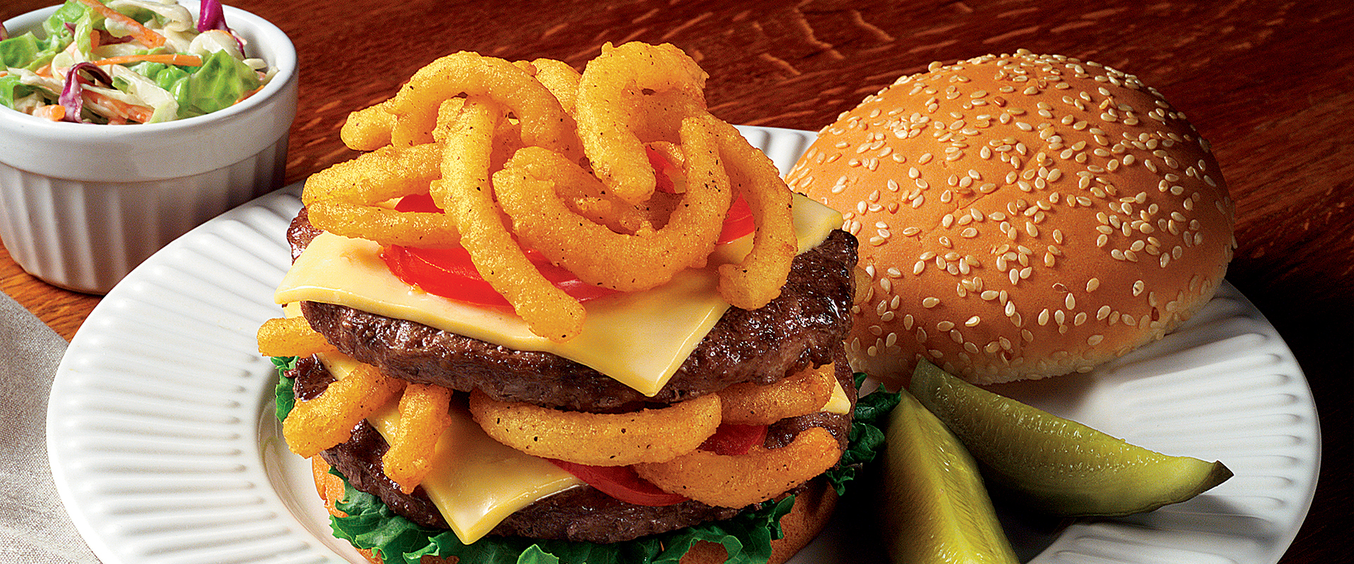 Moore's Onion Straws on Burger