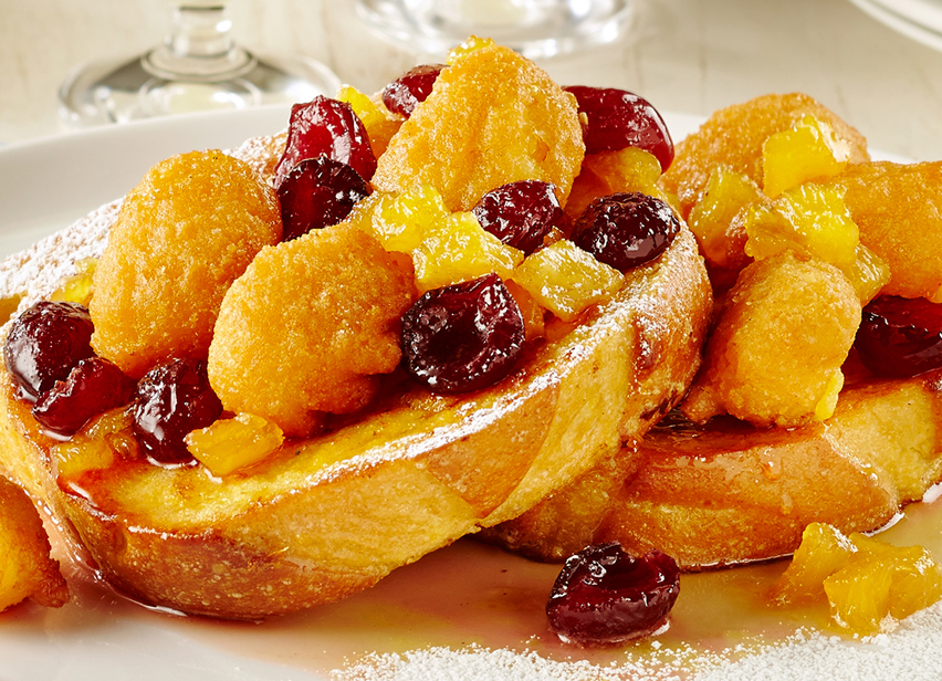 Piña Colada French Toast with Sweet Corn Nuggets