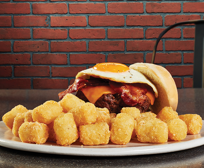 Fried Egg-Topped Breakfast Burger