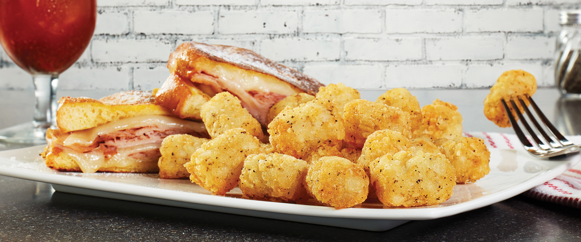 Seasoned Tots with Monte Cristo