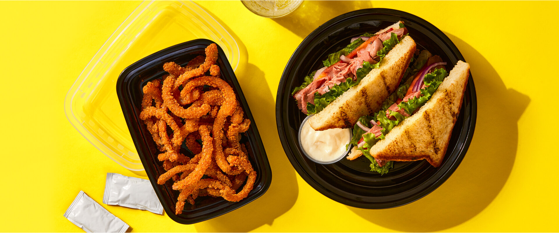 Roast Beef Sandwich & Moore's Spicy Breaded Onion Straws