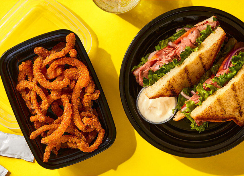 Roast Beef Sandwich & Moore's Spicy Breaded Onion Straws