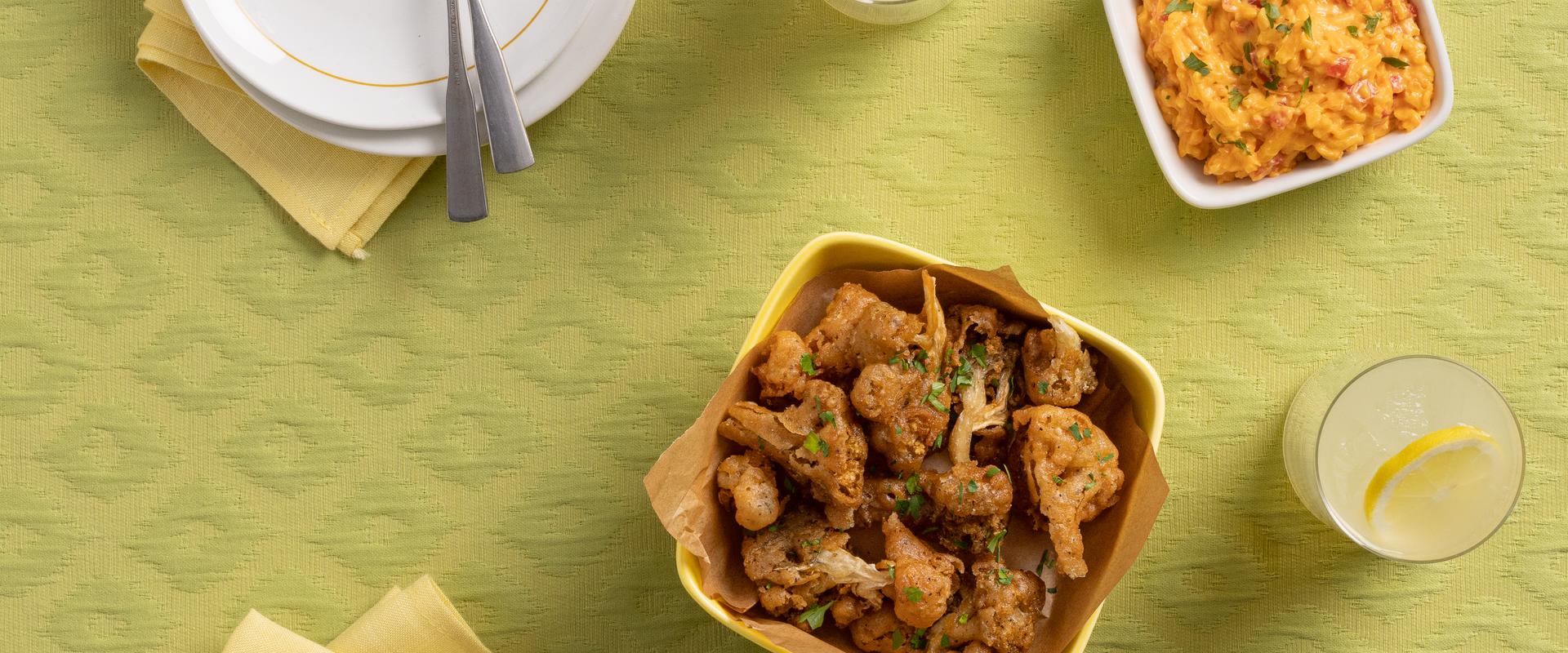Cauli W'ngz with Creamy Pimento Dip