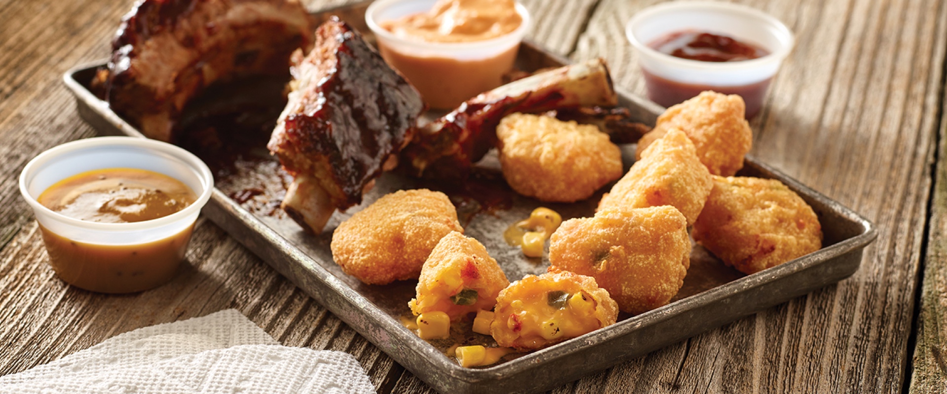 Crispy Corn Nugget Bites and Ribs