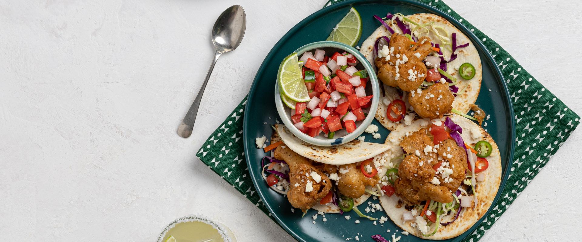 Crispy Cauli W'ngz Tacos