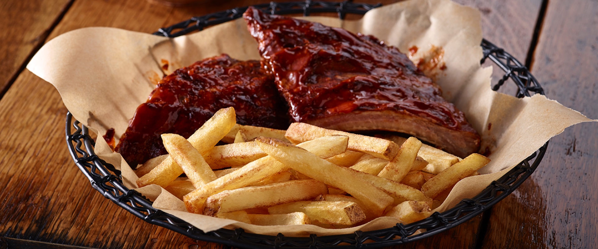 Dr. Pepper-glazed Spareribs and Fries