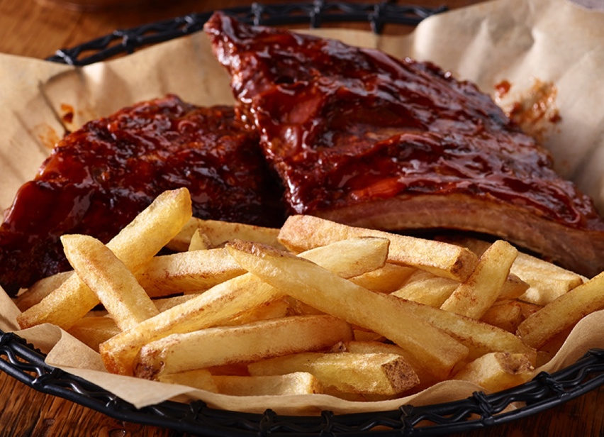 Dr. Pepper-glazed Spareribs and Fries