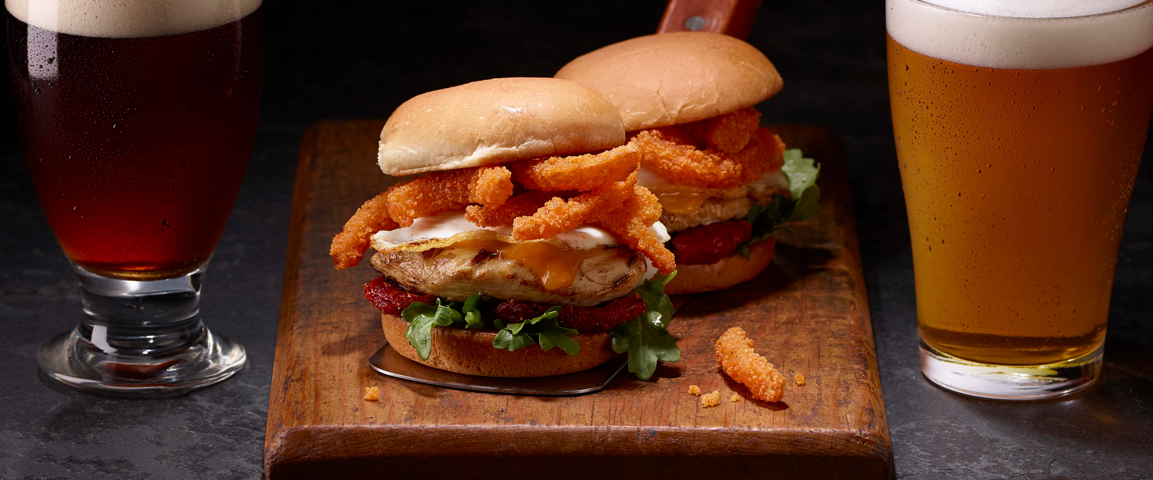 Onion Straw Chicken Sliders