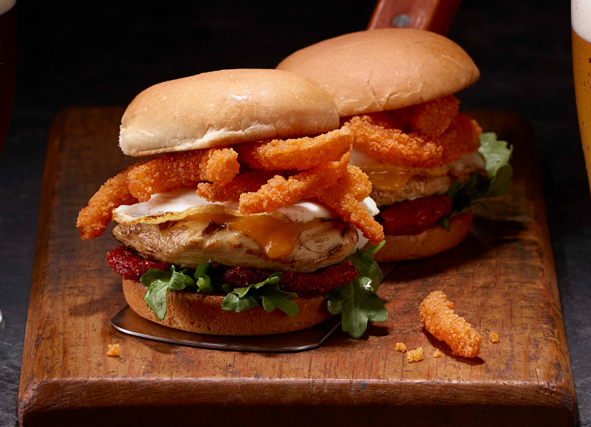 Onion Straw Chicken Sliders