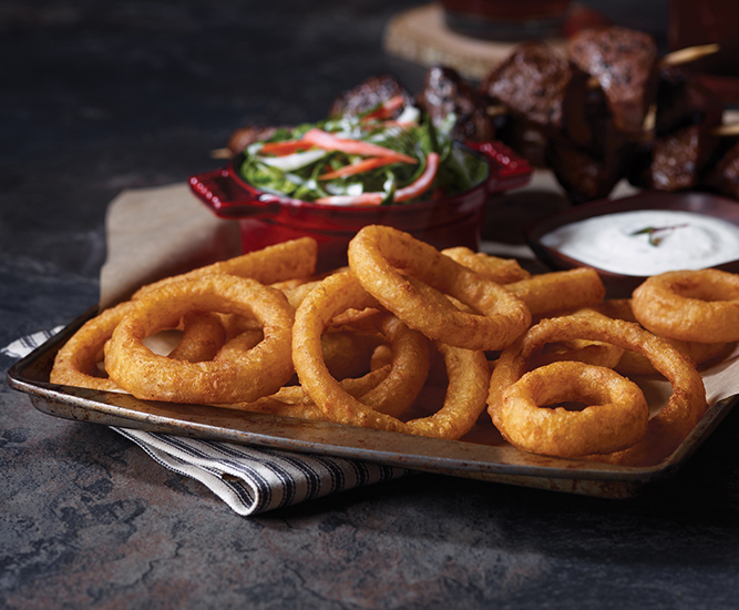 Mediterranean Lamb Skewers & Onion Rings