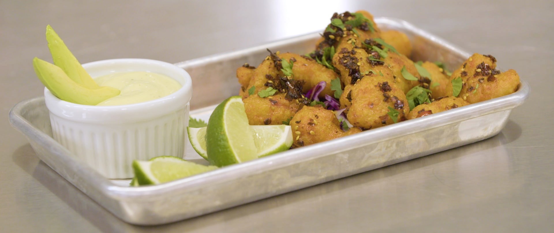 Salsa Macha Cauliflower with Double Avocado Ranch