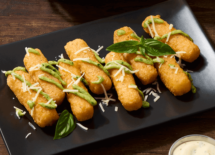 Crispy Mozzarella with Pesto